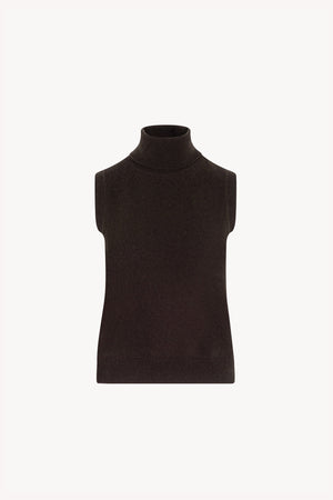 Dolcevita Senza Maniche in Puro Cashmere Mocha