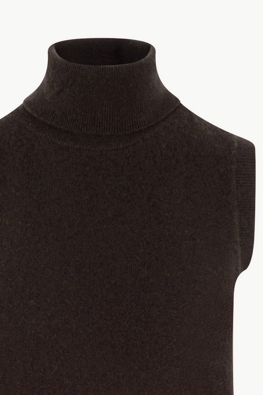 Dolcevita Senza Maniche in Puro Cashmere Mocha