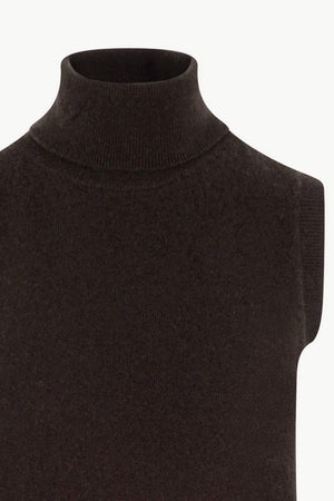 Dolcevita Senza Maniche in Puro Cashmere Mocha