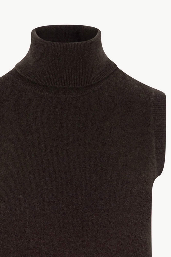 Dolcevita Senza Maniche in Puro Cashmere Mocha