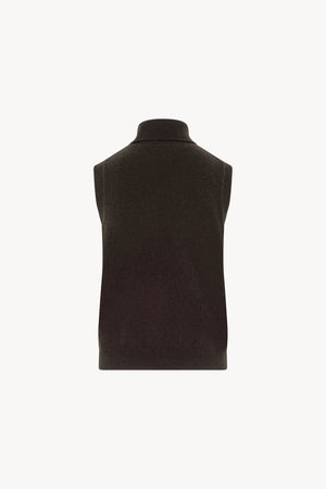 Dolcevita Senza Maniche in Puro Cashmere Mocha