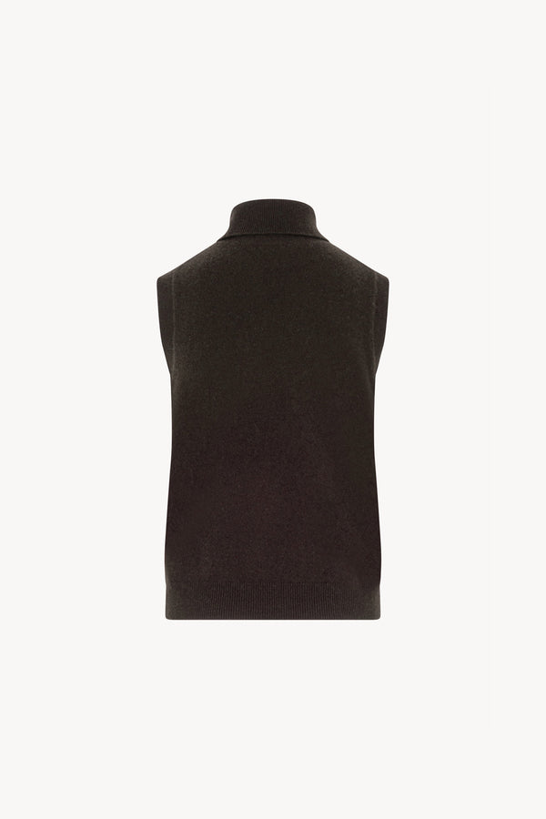 Dolcevita Senza Maniche in Puro Cashmere Mocha