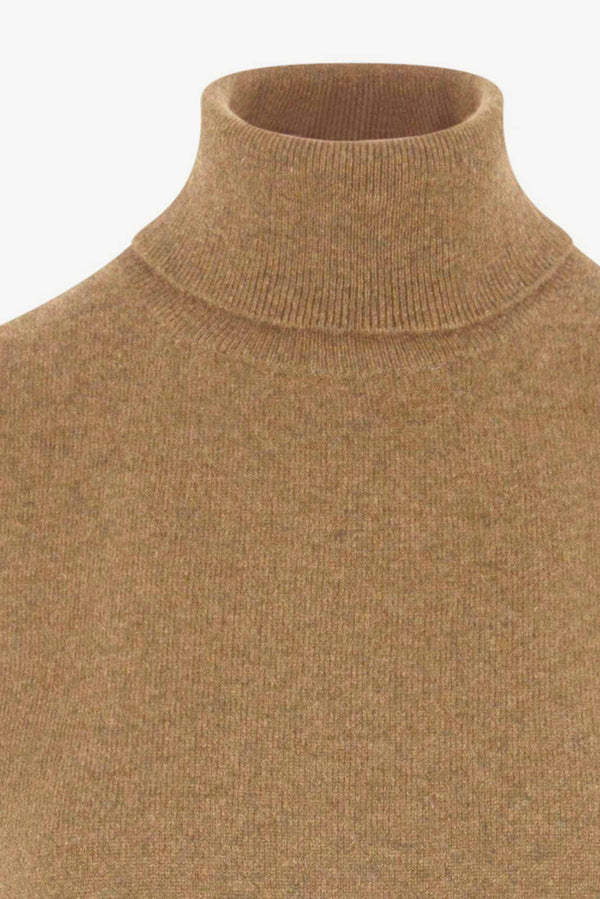 Dolcevita Senza Maniche in Puro Cashmere Cammello