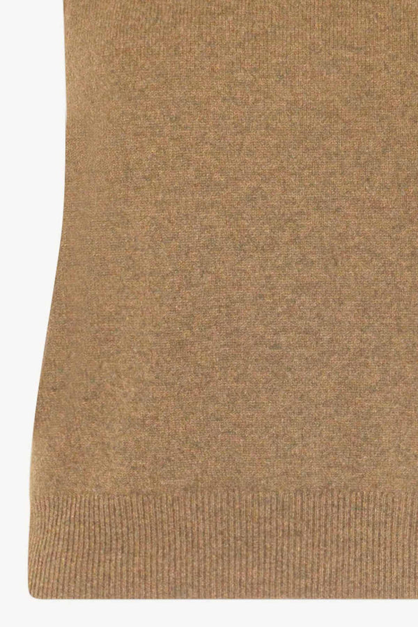Dolcevita Senza Maniche in Puro Cashmere Cammello
