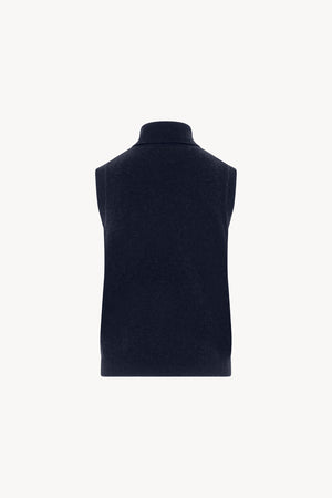 Dolcevita Senza Maniche in Puro Cashmere Notte