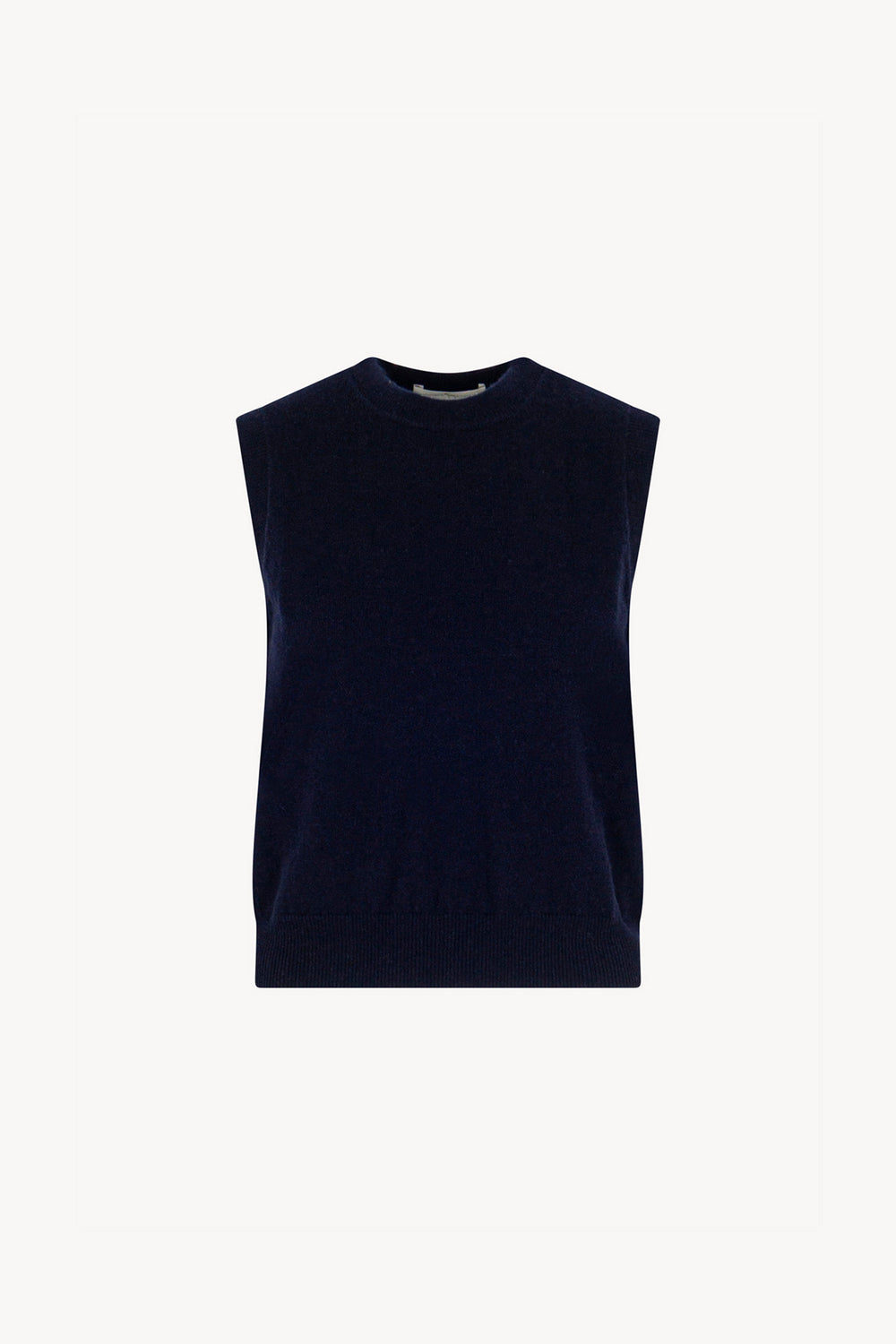 Girocollo Senza Maniche in Puro Cashmere Navy