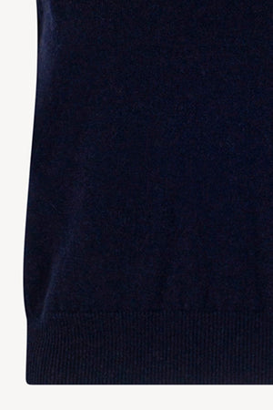 Girocollo Senza Maniche in Puro Cashmere Navy