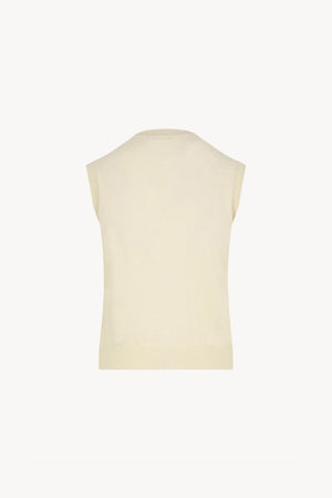 Girocollo Senza Maniche in Puro Cashmere Latte