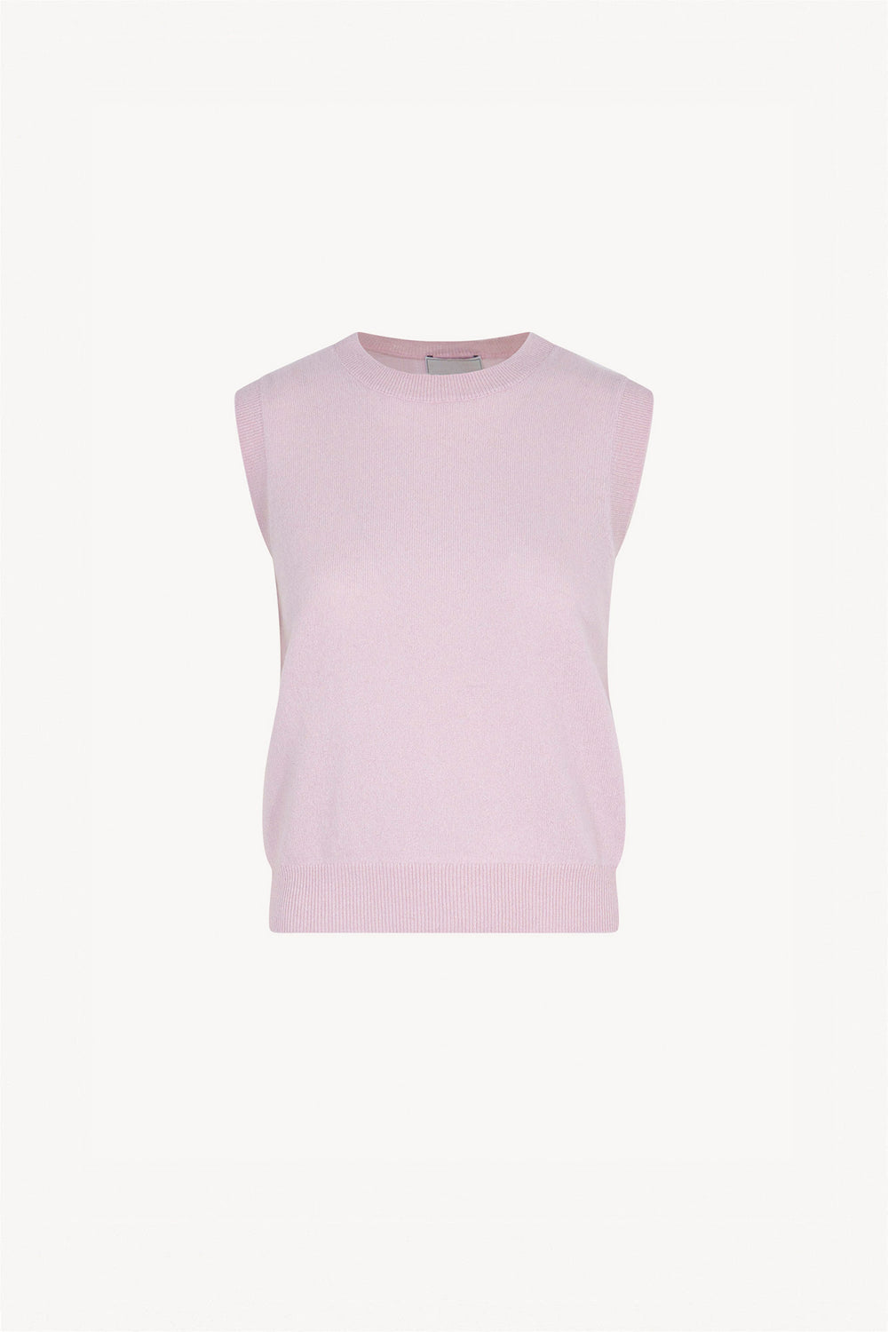 Girocollo Senza Maniche in Puro Cashmere Rosa