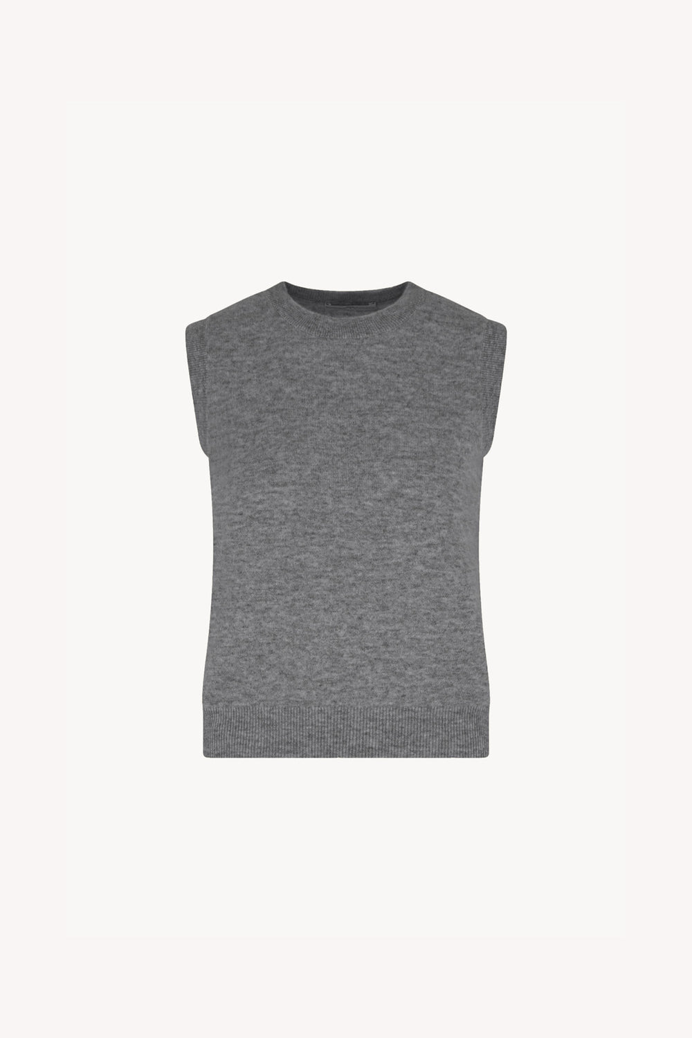 Girocollo Senza Maniche in Puro Cashmere Silver