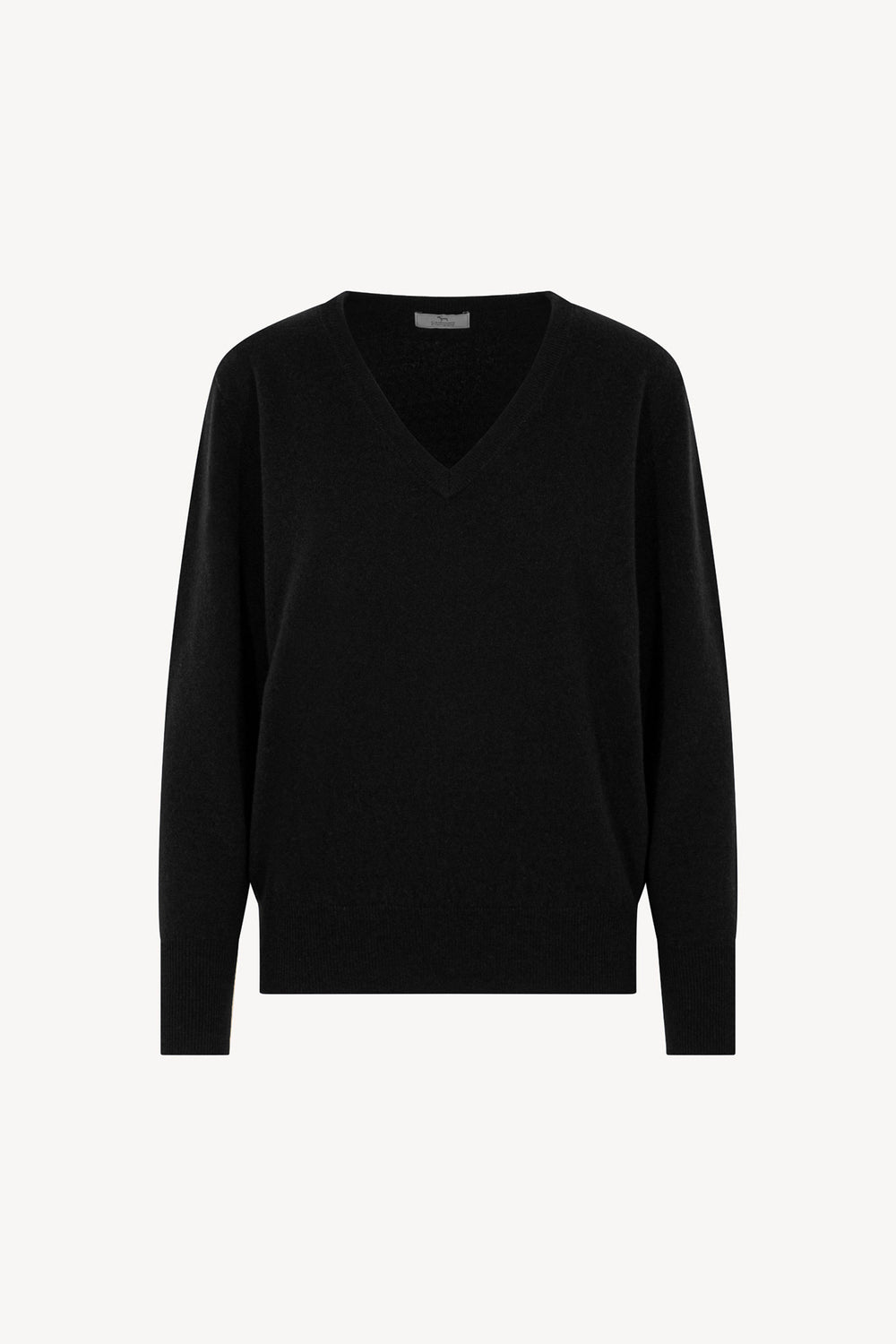 Pullover Scollo a V in Puro Cashmere Nero