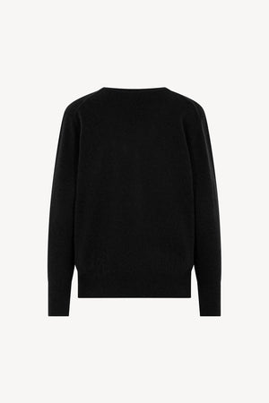 Pullover Scollo a V in Puro Cashmere Nero