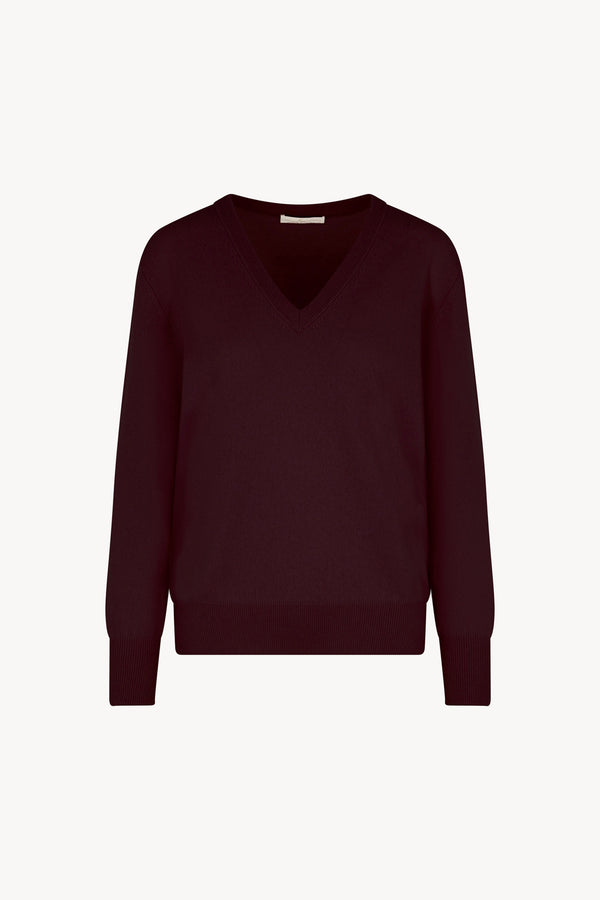 Pullover Scollo a V in Puro Cashmere Acero