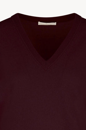 Pullover Scollo a V in Puro Cashmere Acero