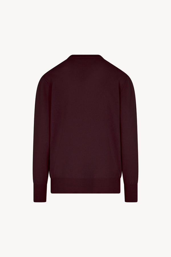 Pullover Scollo a V in Puro Cashmere Acero