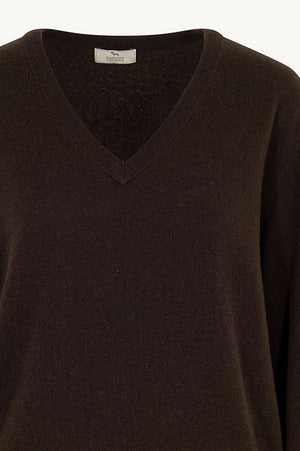Pullover Scollo a V in Puro Cashmere Mocha