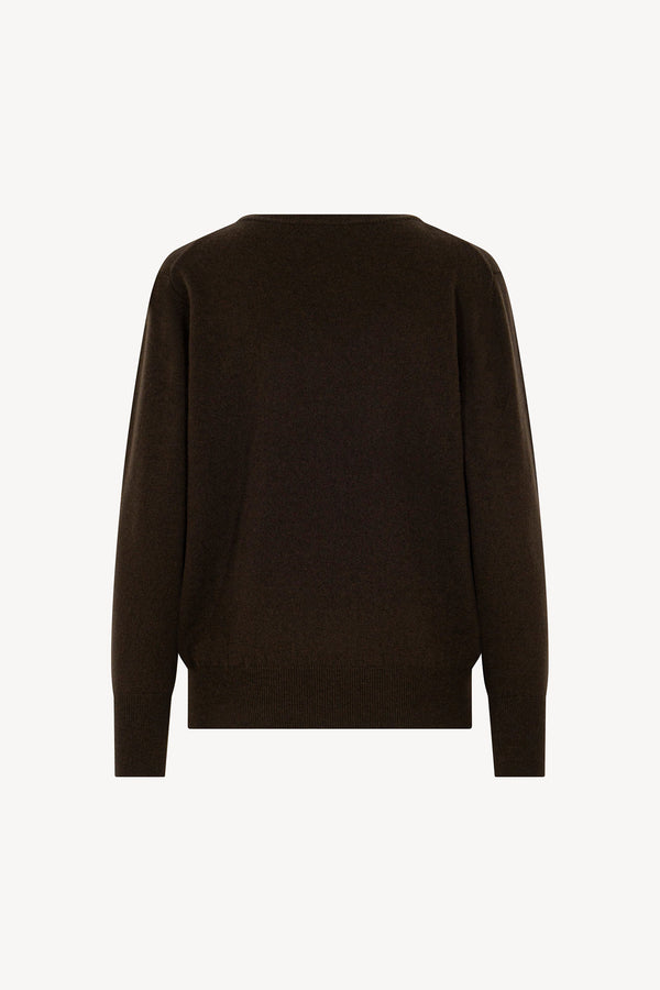 Pullover Scollo a V in Puro Cashmere Mocha