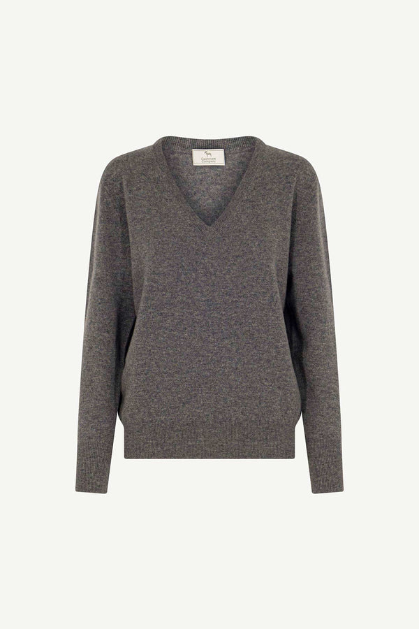 Pullover Scollo a V in Puro Cashmere Derby
