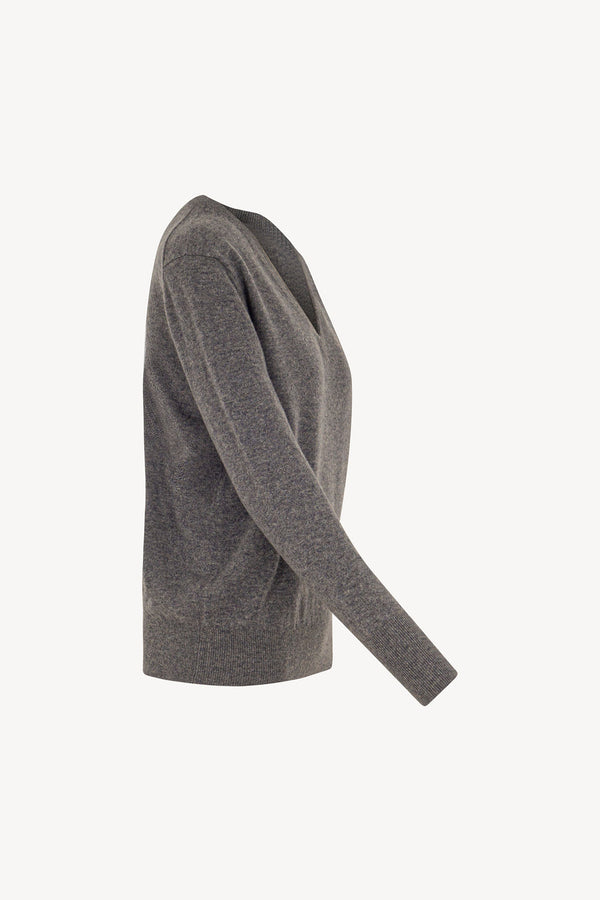 Pullover Scollo a V in Puro Cashmere Derby