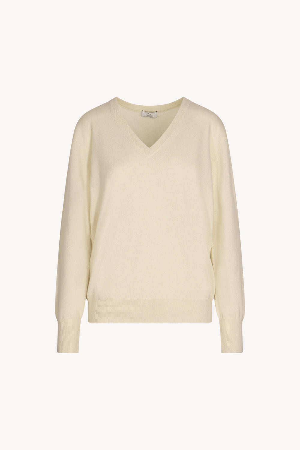 Ivory Pure Cashmere V-neck Pullover