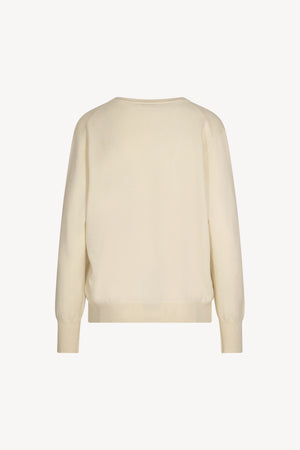 Ivory Pure Cashmere V-neck Pullover