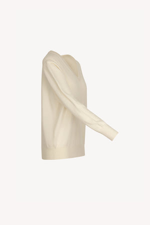 Ivory Pure Cashmere V-neck Pullover