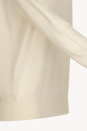 Ivory Pure Cashmere V-neck Pullover