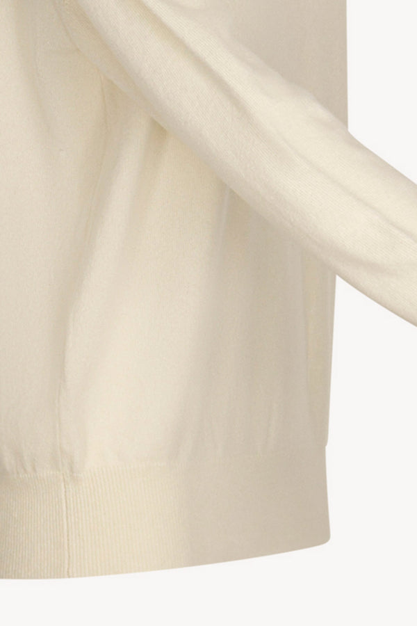 Ivory Pure Cashmere V-neck Pullover