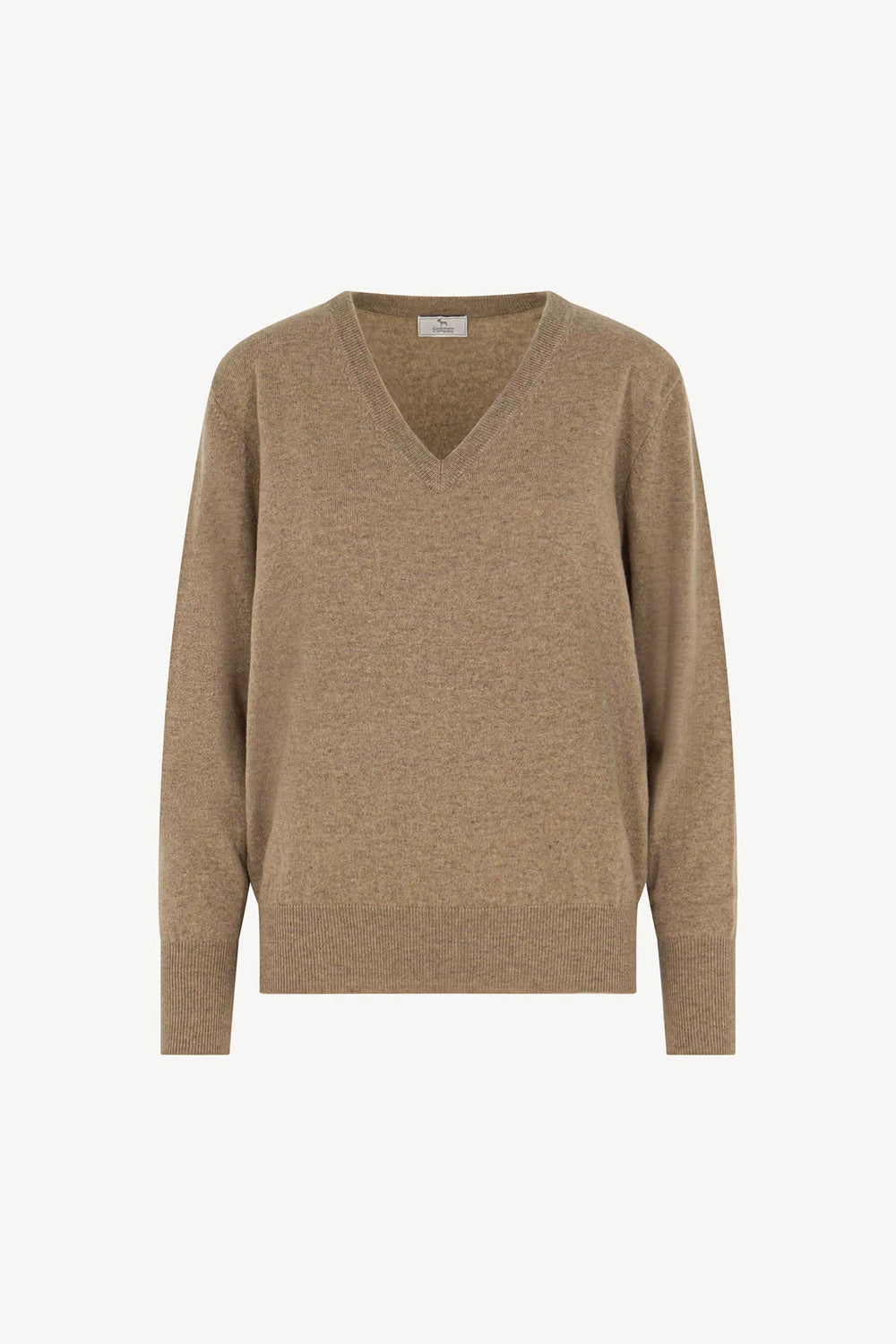Pullover Scollo a V in Puro Cashmere Dune