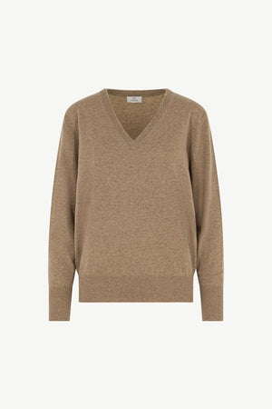 Pullover Scollo a V in Puro Cashmere Dune