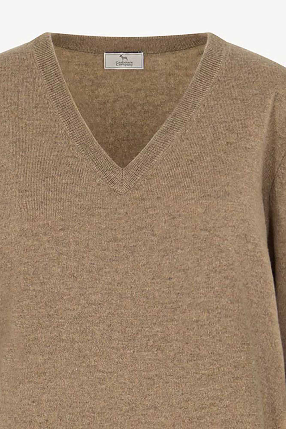 Pullover Scollo a V in Puro Cashmere Dune