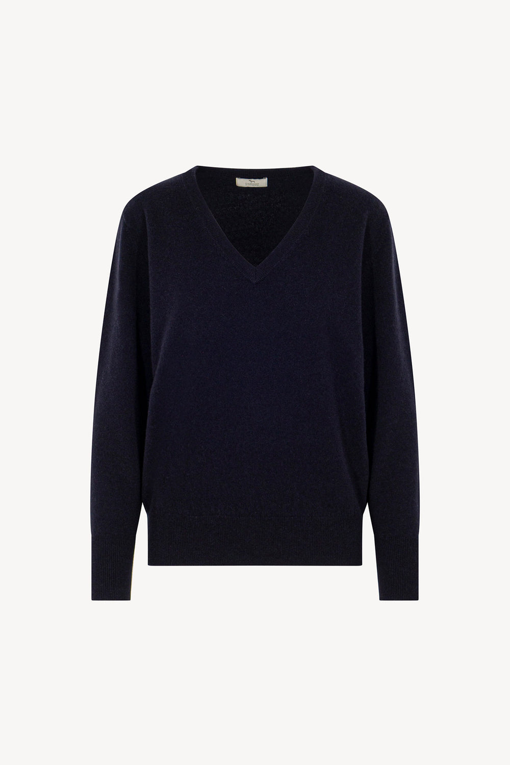 Pullover Scollo a V in Puro Cashmere Notte