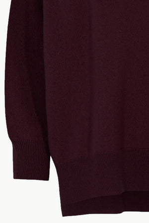 Maglia Over Collo a Scialle in Puro Cashmere Acero