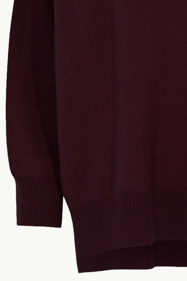 Maglia Over Collo a Scialle in Puro Cashmere Acero