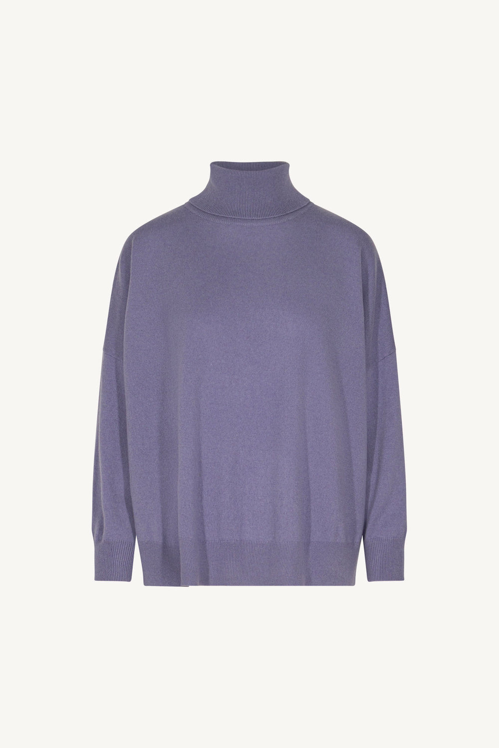 Mauve Pure Cashmere Oversized Turtleneck Sweater