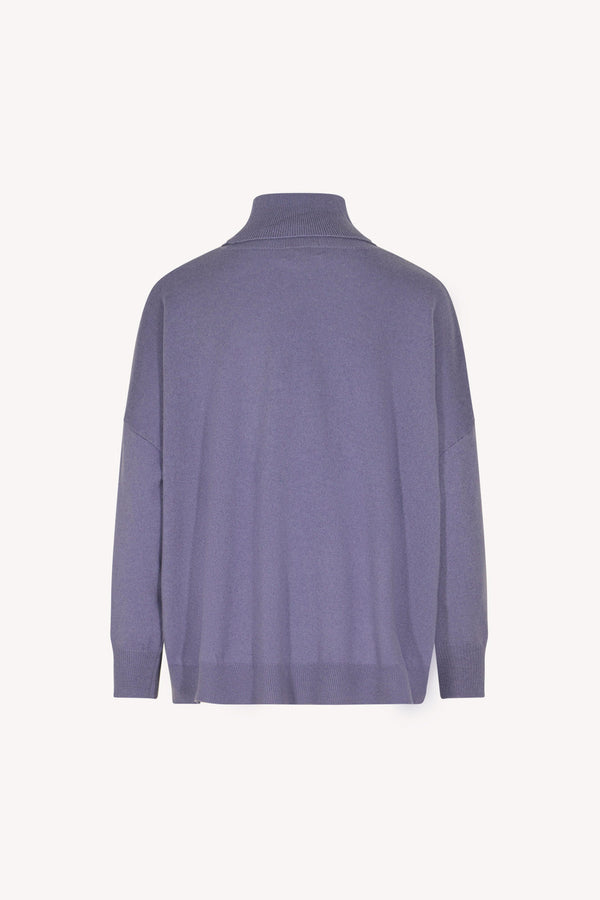 Mauve Pure Cashmere Oversized Turtleneck Sweater