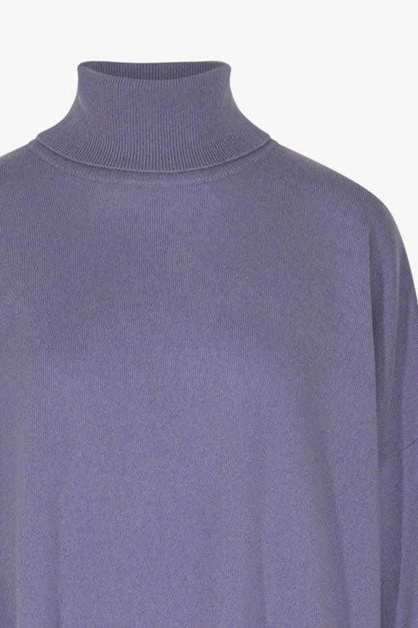 Mauve Pure Cashmere Oversized Turtleneck Sweater