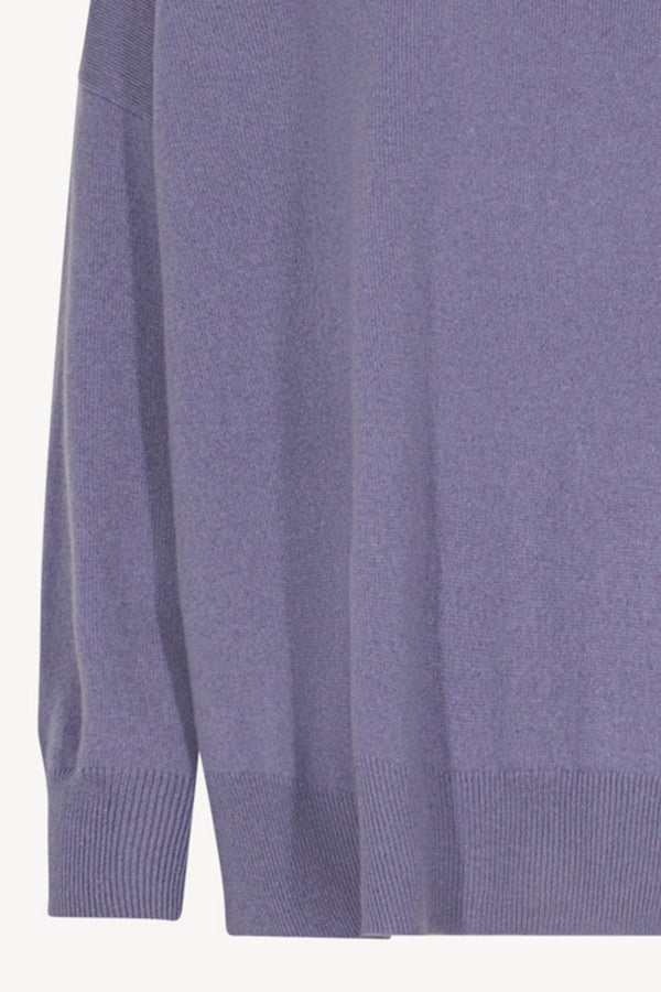 Mauve Pure Cashmere Oversized Turtleneck Sweater