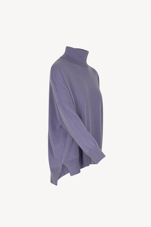 Mauve Pure Cashmere Oversized Turtleneck Sweater