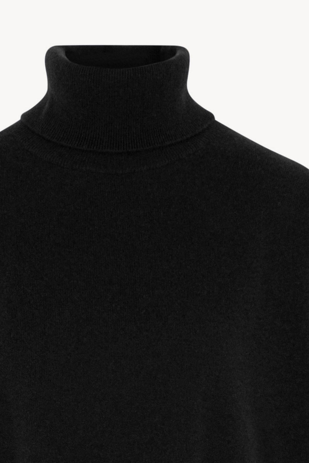 Dolcevita Maxi con Tasca in Puro Cashmere Nero