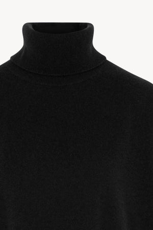 Dolcevita Maxi con Tasca in Puro Cashmere Nero