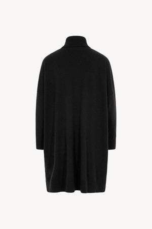 Dolcevita Maxi con Tasca in Puro Cashmere Nero