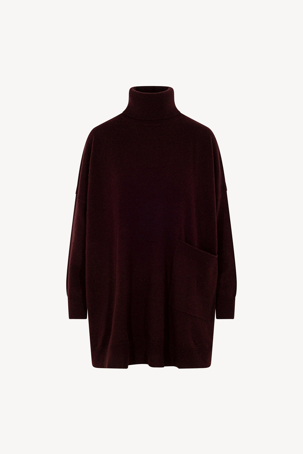 Dolcevita Maxi con Tasca in Puro Cashmere Acero