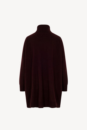 Dolcevita Maxi con Tasca in Puro Cashmere Acero