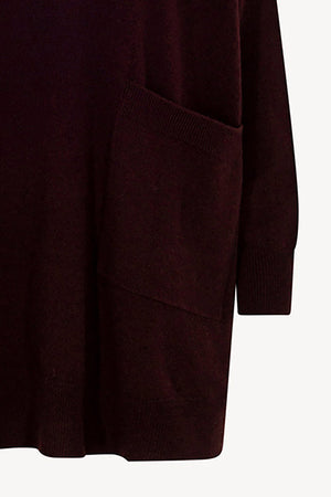 Dolcevita Maxi con Tasca in Puro Cashmere Acero