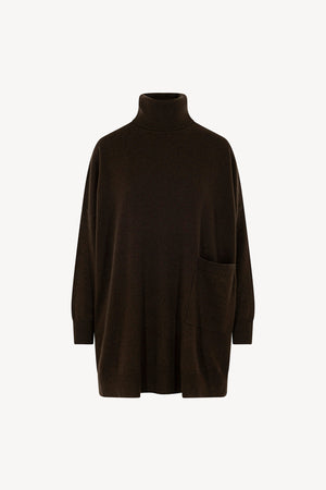 Dolcevita Maxi con Tasca in Puro Cashmere Mocha