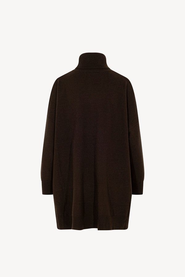 Dolcevita Maxi con Tasca in Puro Cashmere Mocha