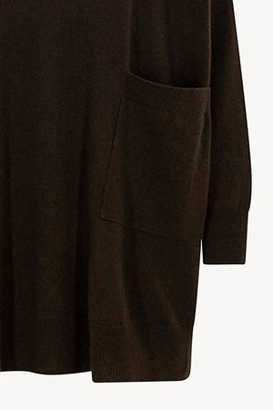 Dolcevita Maxi con Tasca in Puro Cashmere Mocha
