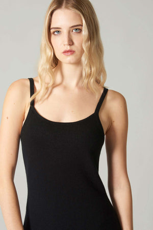 Abito Sottoveste in Puro Cashmere Nero