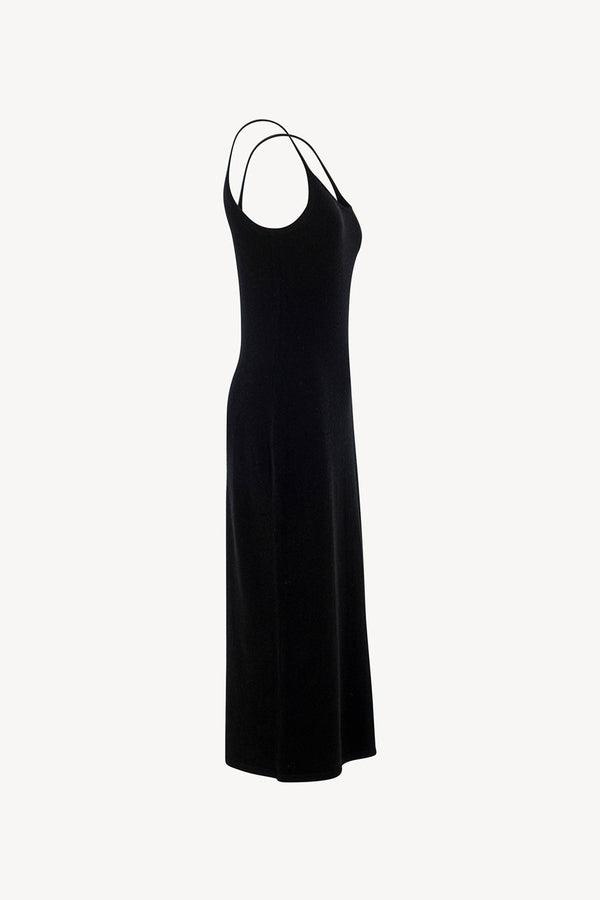 Abito Sottoveste in Puro Cashmere Nero